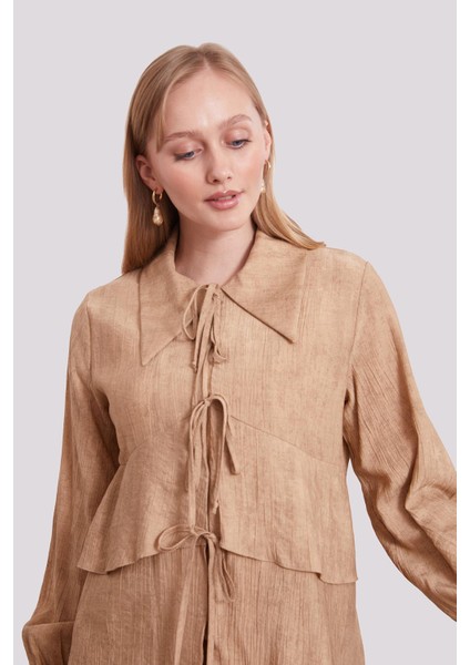 Camel Fırfırlı Bağlama Detay Etek Takım indirimleri