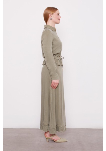 Haki Fırfır Detaylı Cupra Etek Takım modelleri