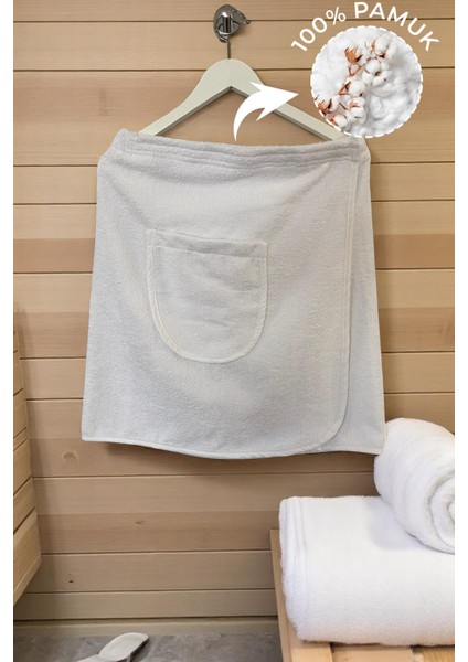 %100 Pamuk Kısa Spa & Hamam Için Sauna Etel Havlu+ Beyaz El Havlusu 50X90