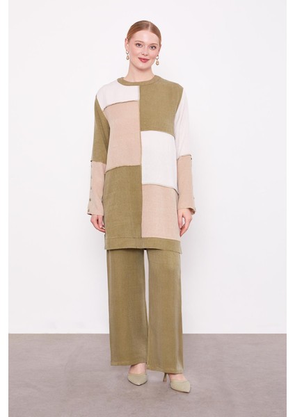 Haki Çift Renkli Ikili Takım