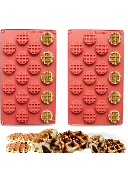 Silikon Waffle Kalıbı, Çikolata Kalıbı, Bisküvi Kalıbı ve Kurabiye Kalıbı Mini Yuvarlak