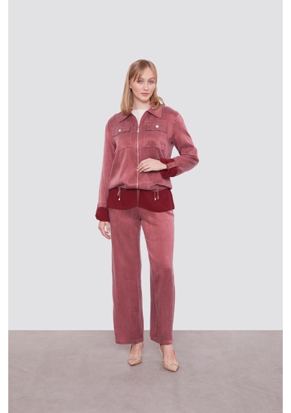 Bordo Tül Manşet Detaylı Cupra Ikili Takım