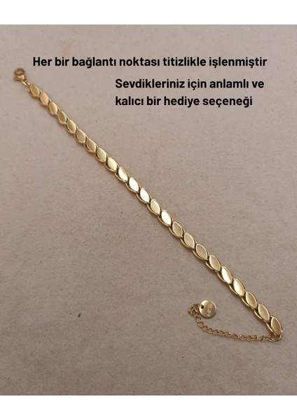 Zarif Arpa Çelik Zincir Bileklik