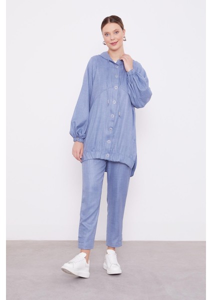 Mavi Çıt Çıt Düğme Detay Spor Takım