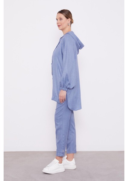 Mavi Çıt Çıt Düğme Detay Spor Takım