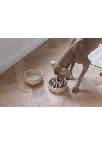 Dbl Köpek Yavaş Besleme Mama Kabı, Bambu, Bej, 21CM, 1430ML indirimleri