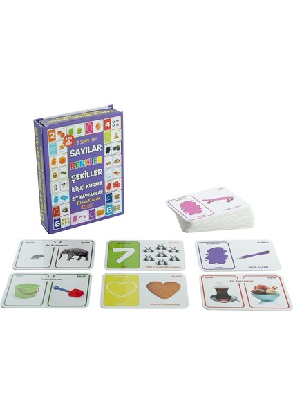 5 Süper Set Sayılar Renkler Şekiller Eğitici Kutu Oyunu