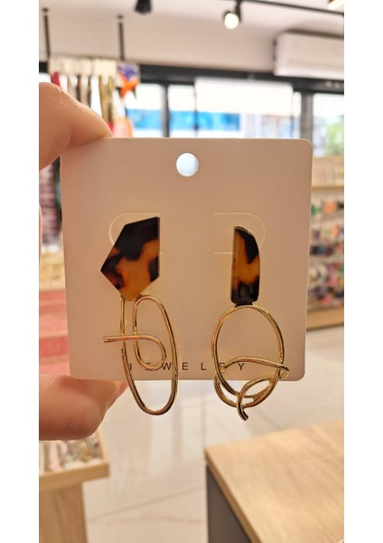Ithal Tasarım Gold Küpe
