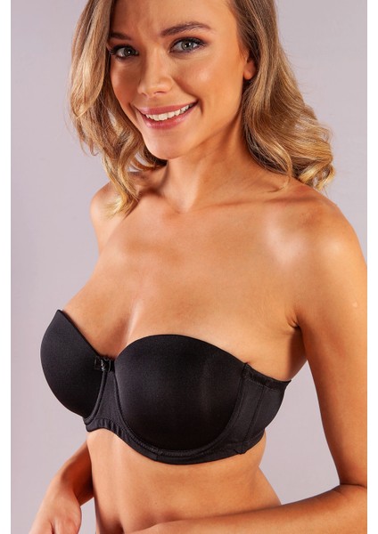 Golshan Gabrıella Balconette Foam Cup Bra, Siyah Konforlu ve Şık Sütyen, Strapless