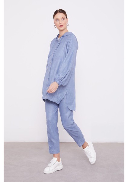 Mavi Çıt Çıt Düğme Detay Spor Takım