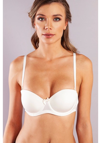 Golshan Gabrıella Balconette Foam Cup Bra, Ekru Konforlu ve Şık Sütyen, Strapless fırsatları