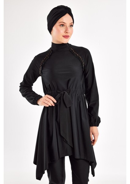 1124 Belında Uzun Kollu Tesettür Mayo indirimleri