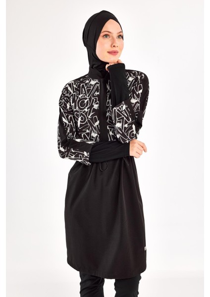 1215 Sally Uzun Kollu Tesettür Mayo