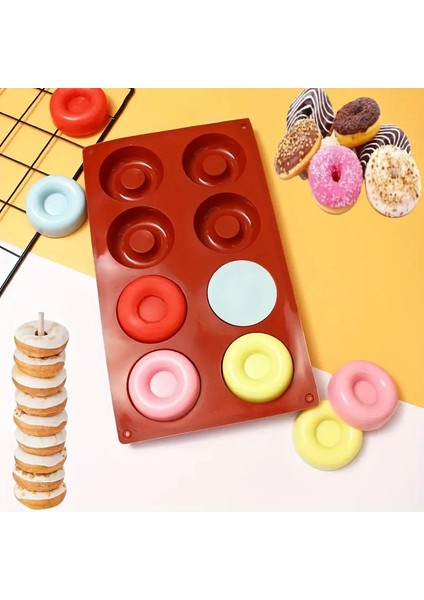 Donut Kalıbı, Kek Kalıbı, Çikolata Kalıbı ve Yapışmaz Fırında Pişirme Tepsisi Silikon Kalıp