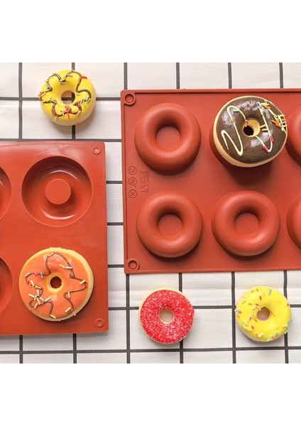 Donut Kalıbı, Kek Kalıbı, Çikolata Kalıbı ve Yapışmaz Fırında Pişirme Tepsisi Silikon Kalıp