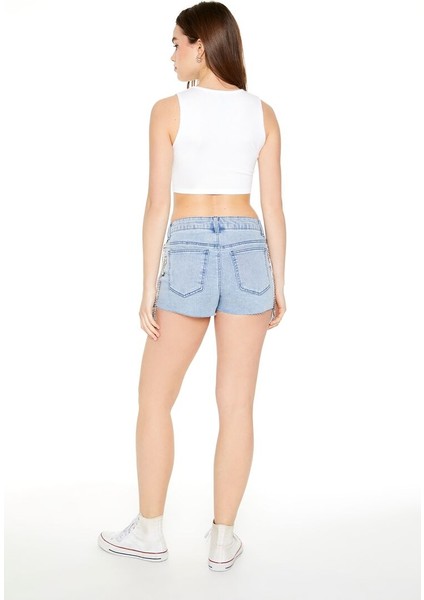 Rhinestone Denim Şort modelleri