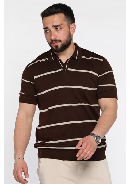 Erkek Polo Yaka Çizgi Desenli Triko Tişört P-00016792 fiyatları
