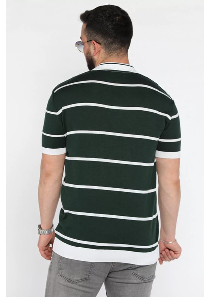 Erkek Polo Yaka Çizgi Desenli Triko Tişört P-00016792 modelleri