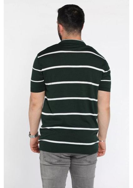 Erkek Polo Yaka Çizgi Desenli Triko Tişört P-00016792 modelleri