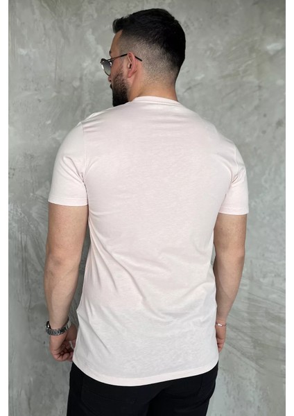 Erkek Bisiklet Yaka Baskılı Tişört P-00016830 modelleri