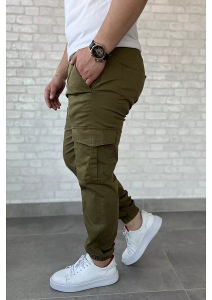 Bel ve Paça Lastikli Kargo Cep Gabardin Erkek Pantolon P-00016774 fiyatları