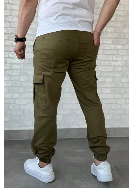 Bel ve Paça Lastikli Kargo Cep Gabardin Erkek Pantolon P-00016774 modelleri