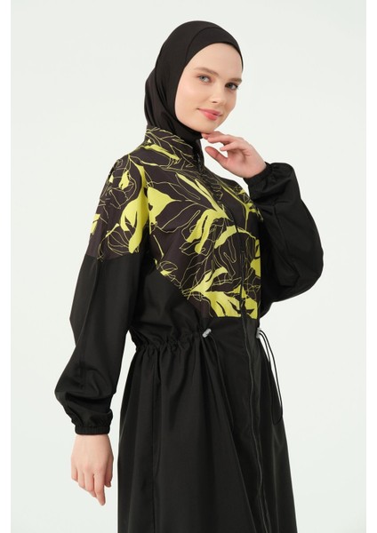 25528 Soft Desenli Oversıze Uzun Tesettür Mayo modelleri