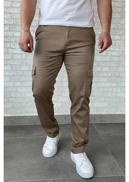 Erkek Kargo Cepli Düz Paça Pantolon P-00016779