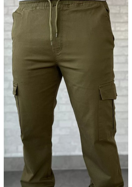 Bel ve Paça Lastikli Kargo Cep Gabardin Erkek Pantolon P-00016774 fırsatları