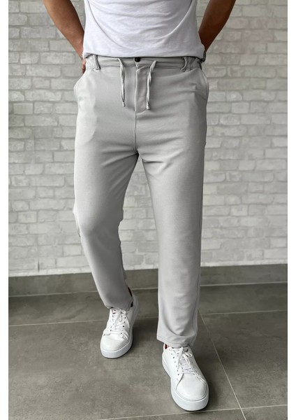 Bel Bağcıklı Düz Paça Erkek Jogger Pantolon P-00016778