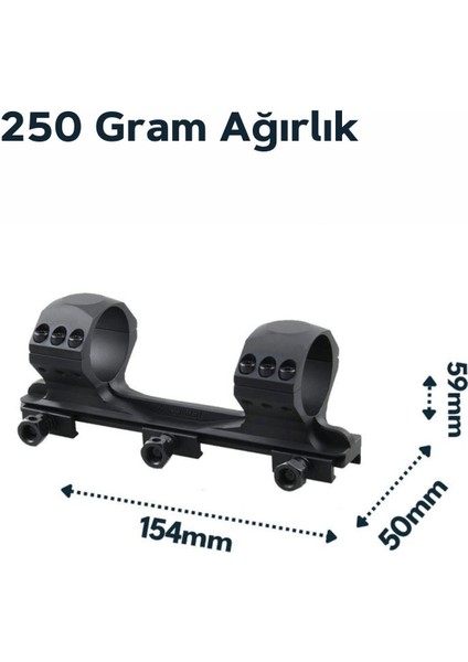 34MM X-Accu Tek Parça Medium Picatinny Dürbün Montaj Halkası