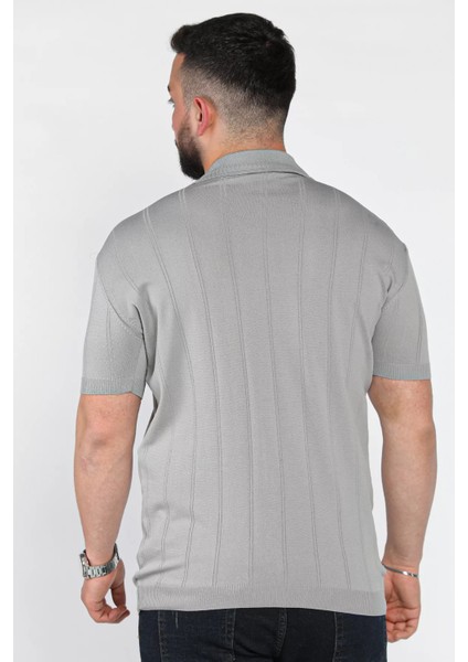 Erkek Bisiklet Yaka Yarım Fermuarlı Triko Tişört P-00016832 modelleri