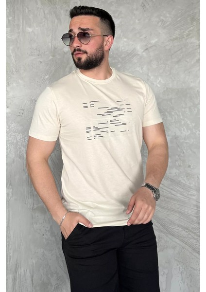 Bisiklet Yaka Ön Baskılı Erkek Tişört P-00016831 fiyatları