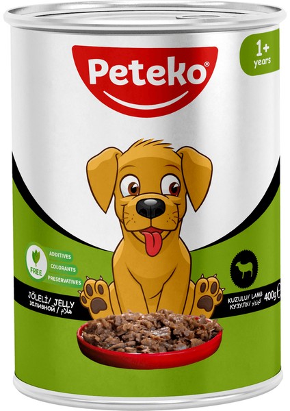 12 Adet Jöleli Yetişkin Köpek Maması Kuzulu 400 Gram