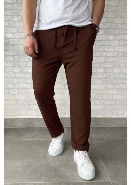Bel Bağcıklı Düz Paça Erkek Jogger Pantolon P-00016778
