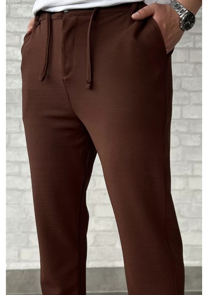 Bel Bağcıklı Düz Paça Erkek Jogger Pantolon P-00016778 fırsatları