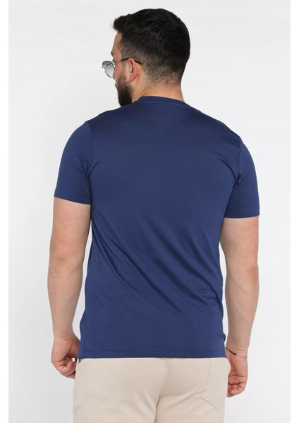 Erkek Bisiklet Yaka Baskılı Tişört P-00016830 modelleri