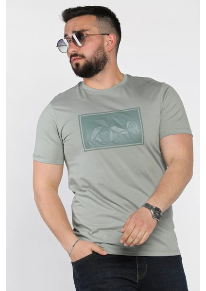 Erkek Bisiklet Yaka Baskılı Tişört P-00016830 fiyatları