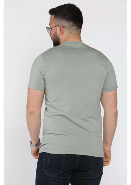 Erkek Bisiklet Yaka Baskılı Tişört P-00016830 modelleri