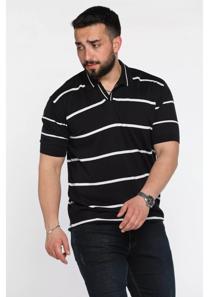 Erkek Polo Yaka Çizgi Desenli Triko Tişört P-00016792 fiyatları