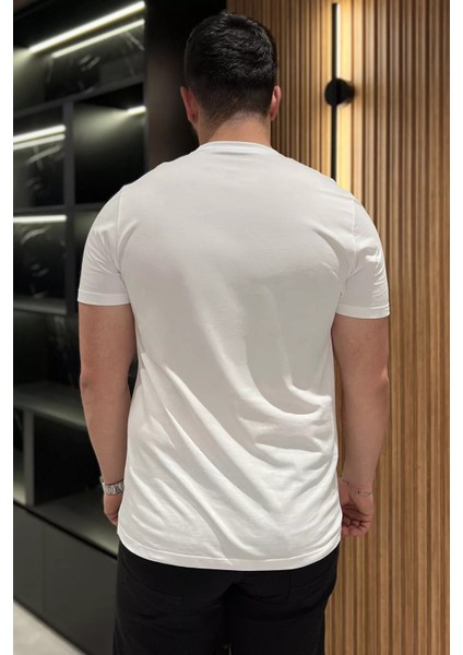 Erkek Bisiklet Yaka Baskılı Tişört P-00016830 modelleri