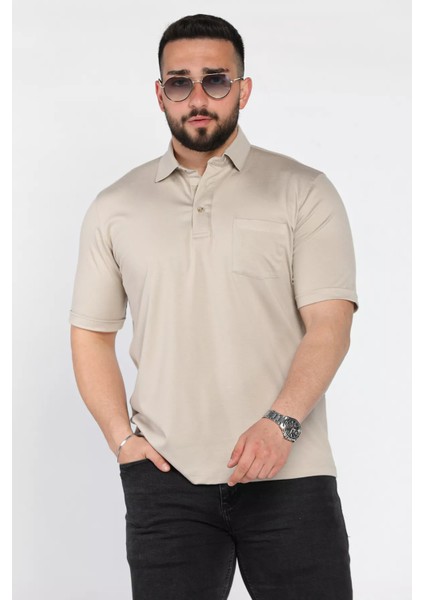 Polo Yaka Yarım Düğmeli Cepli Erkek Tişört P-00016829