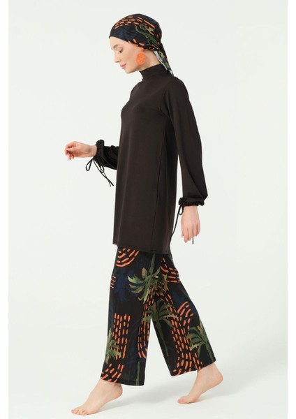 25635 Palmiye Desenli Tesettür Mayo modelleri