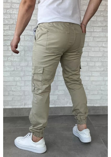 Bel ve Paça Lastikli Kargo Cep Gabardin Erkek Pantolon P-00016774 modelleri