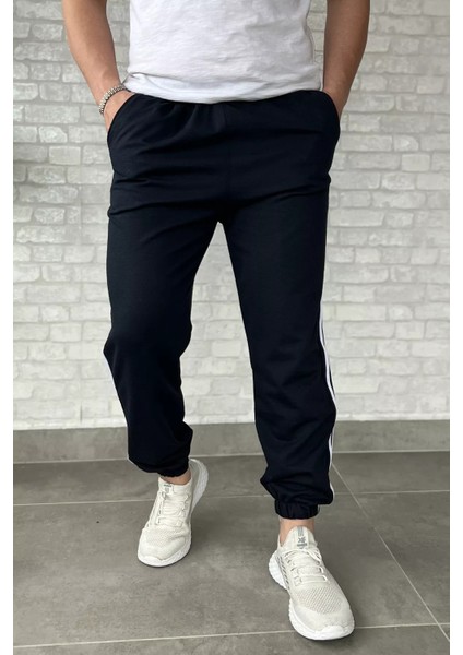 Erkek Bel ve Paça Lastikli Yan Şerit Detaylı Eşofman Altı P-00016785