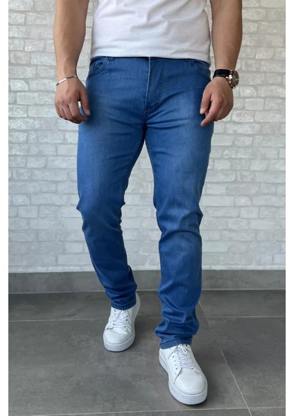 Erkek Likralı Fermuarlı Jean Kot Pantolon P-00016797