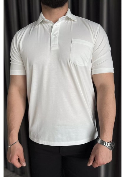 Polo Yaka Yarım Düğmeli Cepli Erkek Tişört P-00016829 fırsatları