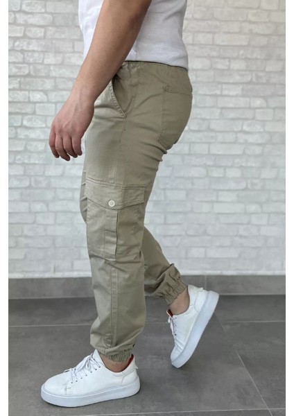 Bel ve Paça Lastikli Kargo Cep Gabardin Erkek Pantolon P-00016774 fiyatları