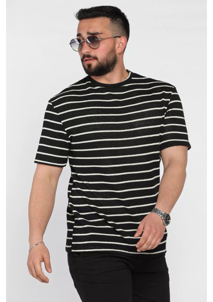 Bisiklet Yaka Çizgi Desenli Erkek Tişört P-00016828 fiyatları