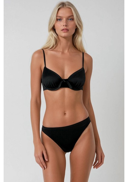 Fabıano Dokulu Düz Renk Destekli Bikini